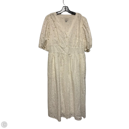 Dress Casual Midi By A New Day In Cream, Size: Xxl