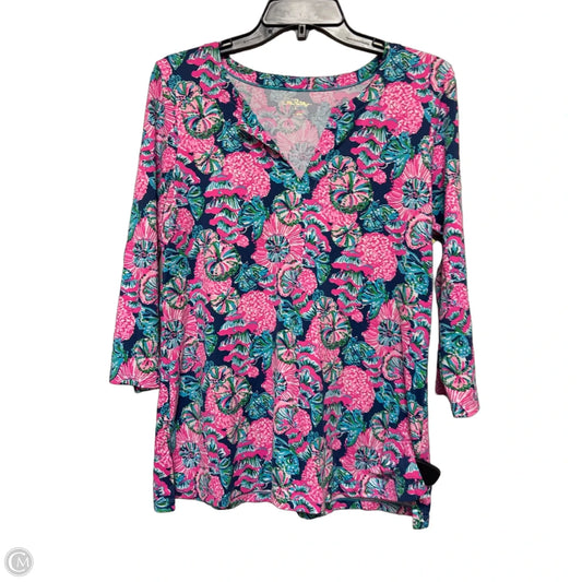 Top Long Sleeve Designer By Lilly Pulitzer In Floral Print, Size: M