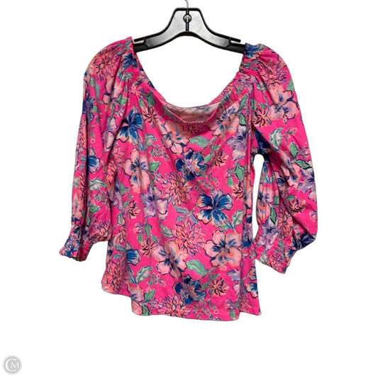 Top Long Sleeve Designer By Lilly Pulitzer In Floral Print, Size: L