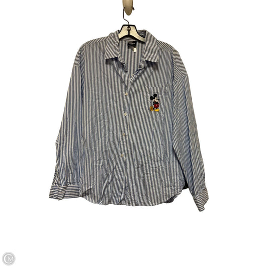 Top Long Sleeve By Disney In Striped Pattern, Size: L