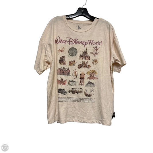 Top Short Sleeve By Disney Store In Tan, Size: S