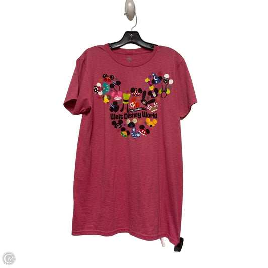 Top Short Sleeve By Disney Store In Pink, Size: M