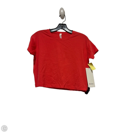 Athletic Top Short Sleeve By Lululemon In Red, Size: 2