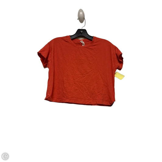 Athletic Top Short Sleeve By Lululemon In Orange, Size: 2