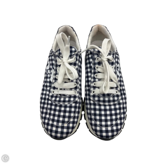 Shoes Luxury Designer By Prada In Checkered Pattern, Size: 8.5