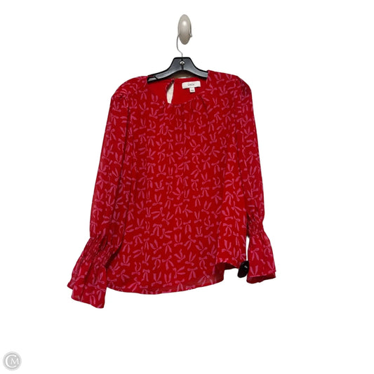 Top Long Sleeve By Cece In Pink & Red, Size: L