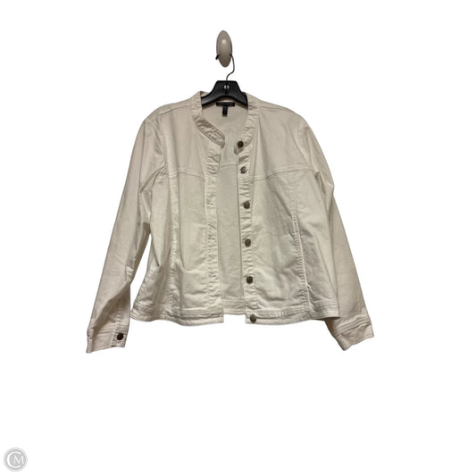 Jacket Denim By Eileen Fisher In White Denim, Size: L