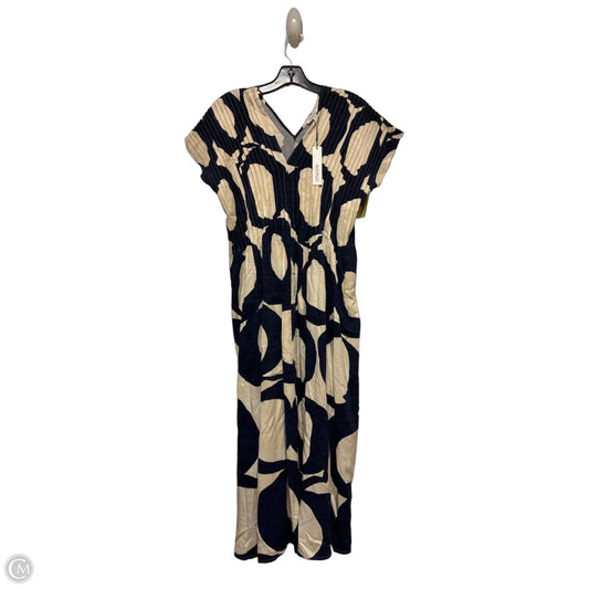 Dress Casual Midi By Chicos In Blue & Cream, Size: M