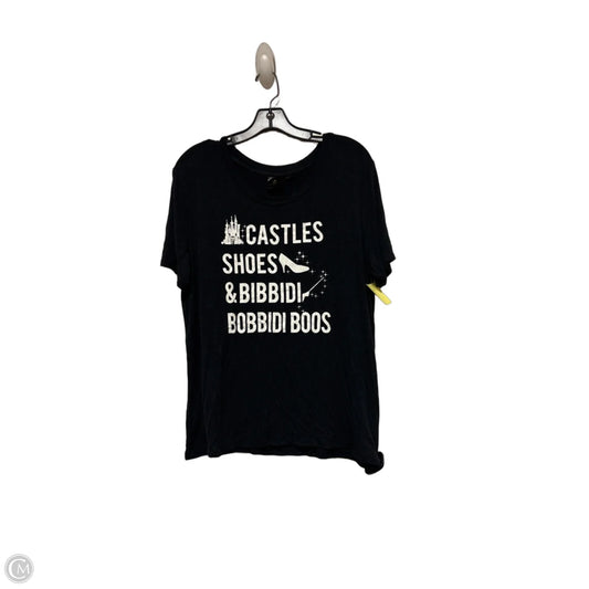 Top Short Sleeve By Disney In Black & White, Size: L