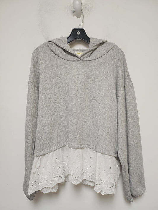 Sweatshirt Hoodie By Maeve In Grey, Size: L