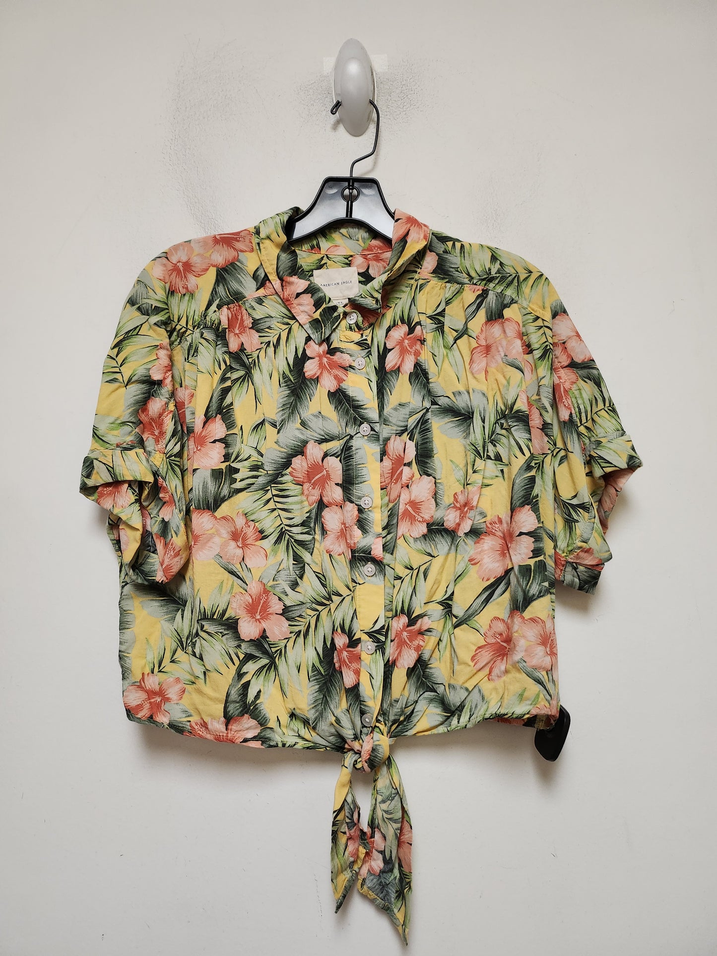 Tropical Print Top Short Sleeve American Eagle, Size L