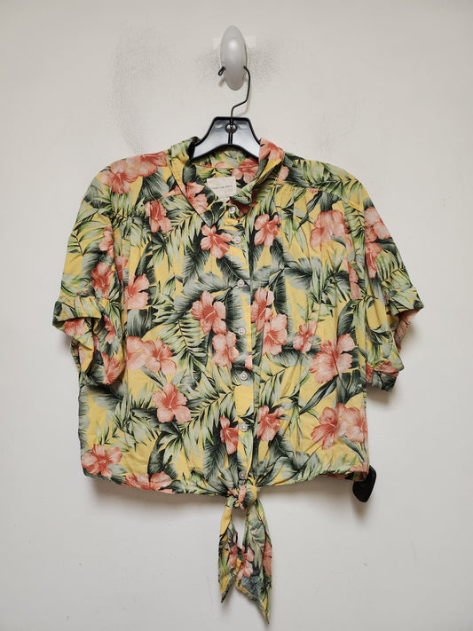 Tropical Print Top Short Sleeve American Eagle, Size L