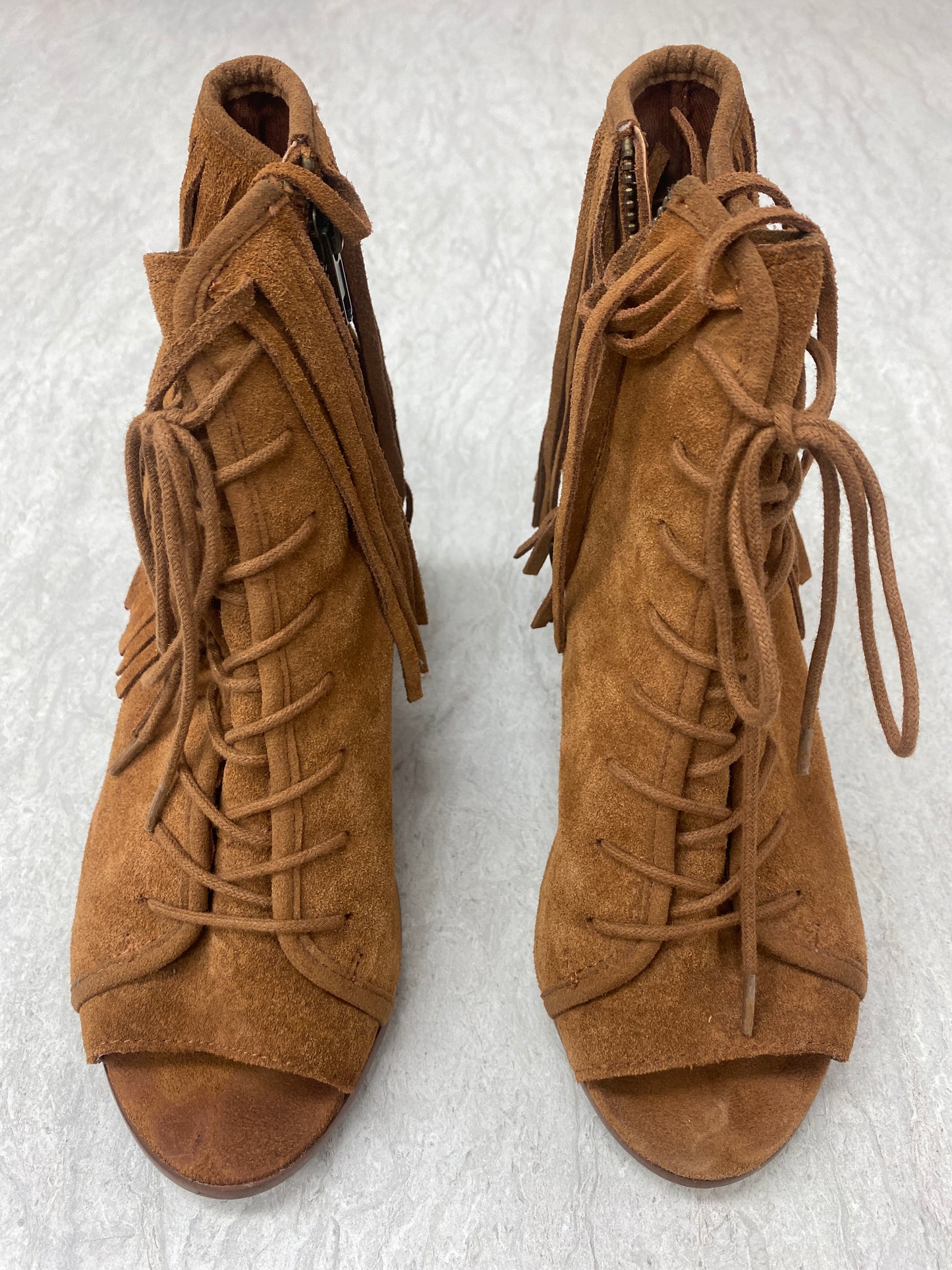 Boots Ankle Heels By Steve Madden In Brown, Size: 7