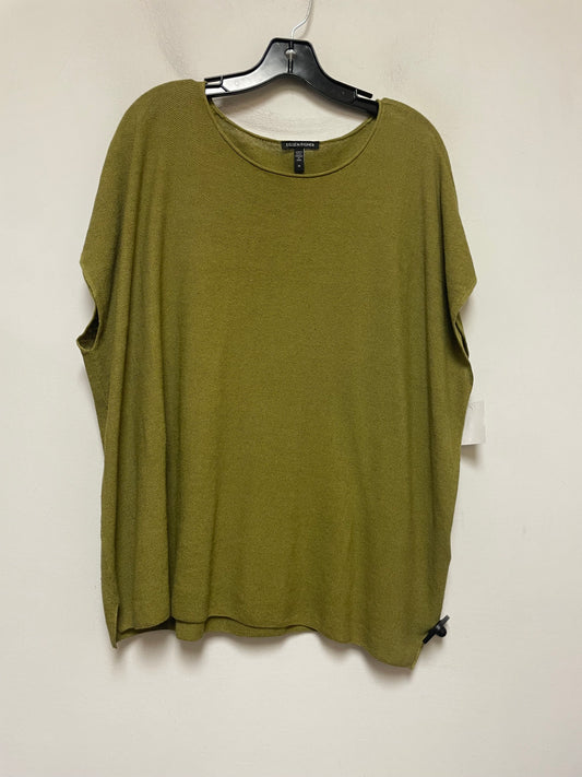 Top Short Sleeve By Eileen Fisher In Green, Size: 2x