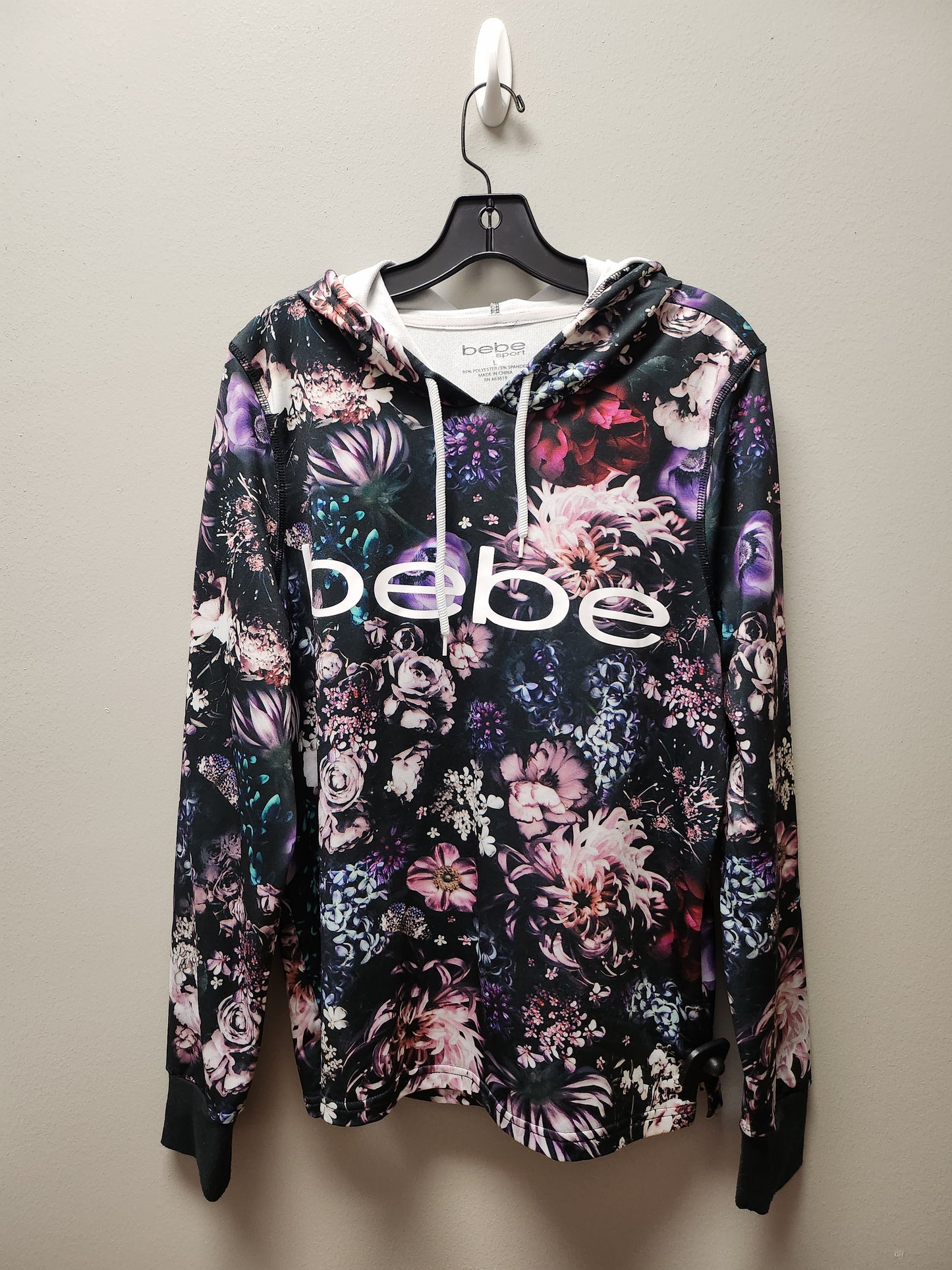 Sweatshirt Hoodie By Bebe In Floral Print, Size: L