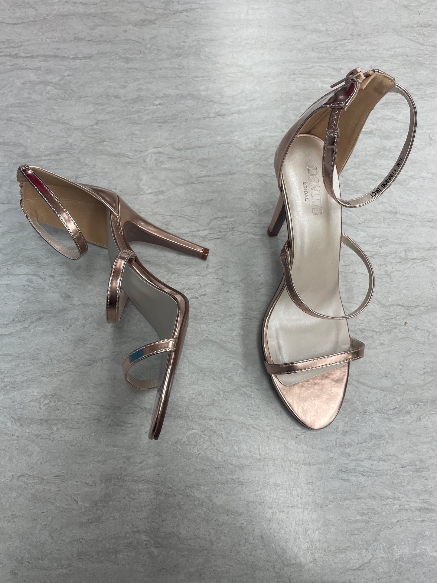 Sandals Heels Stiletto By Clothes Mentor In Rose Gold, Size: 10