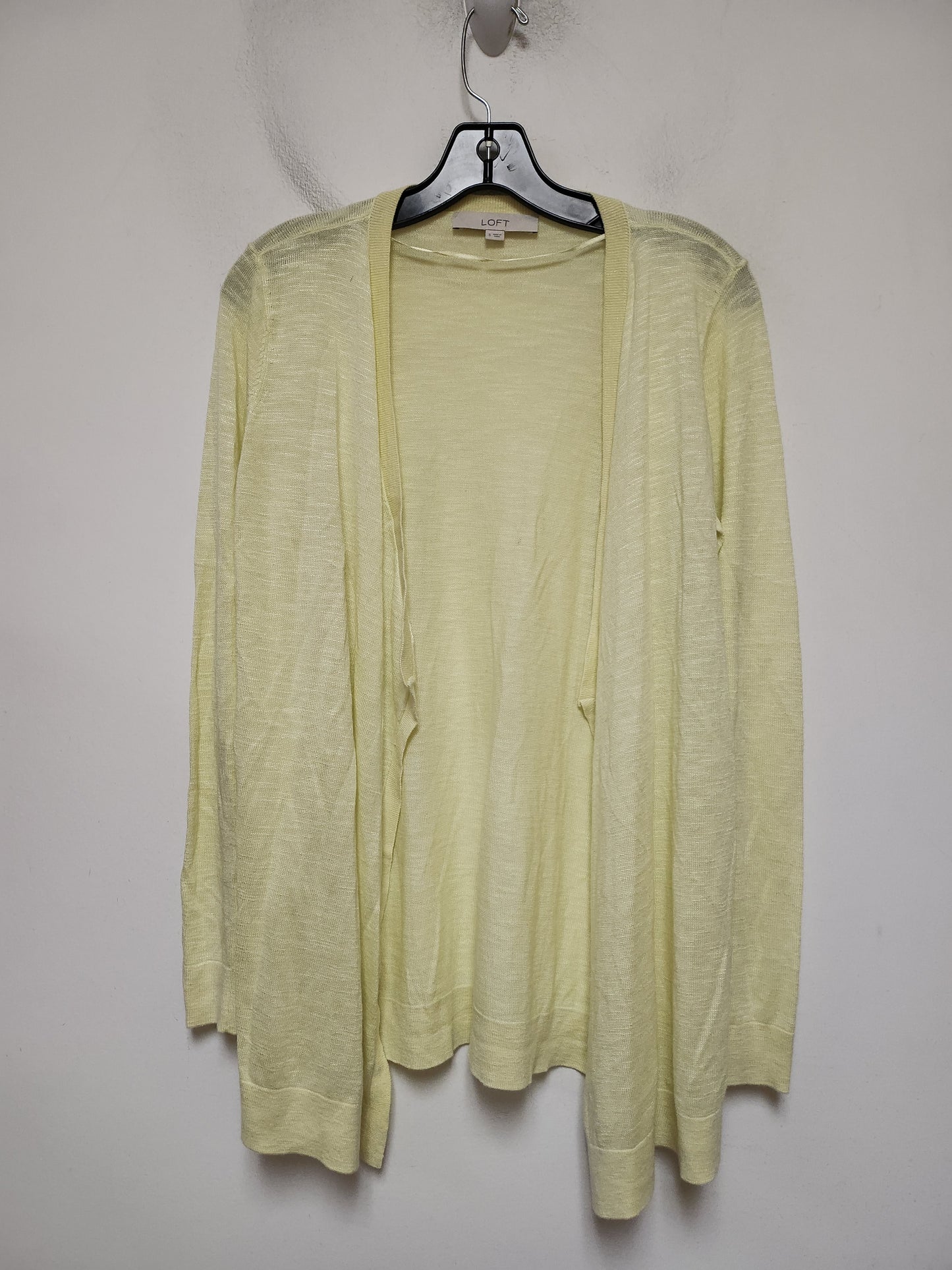 Sweater Cardigan By Loft In Yellow, Size: S