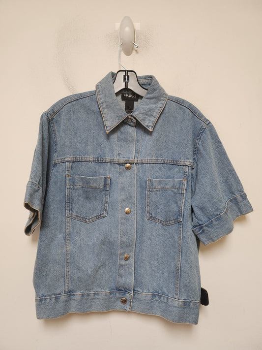 Jacket Denim By Clothes Mentor In Blue Denim, Size: L