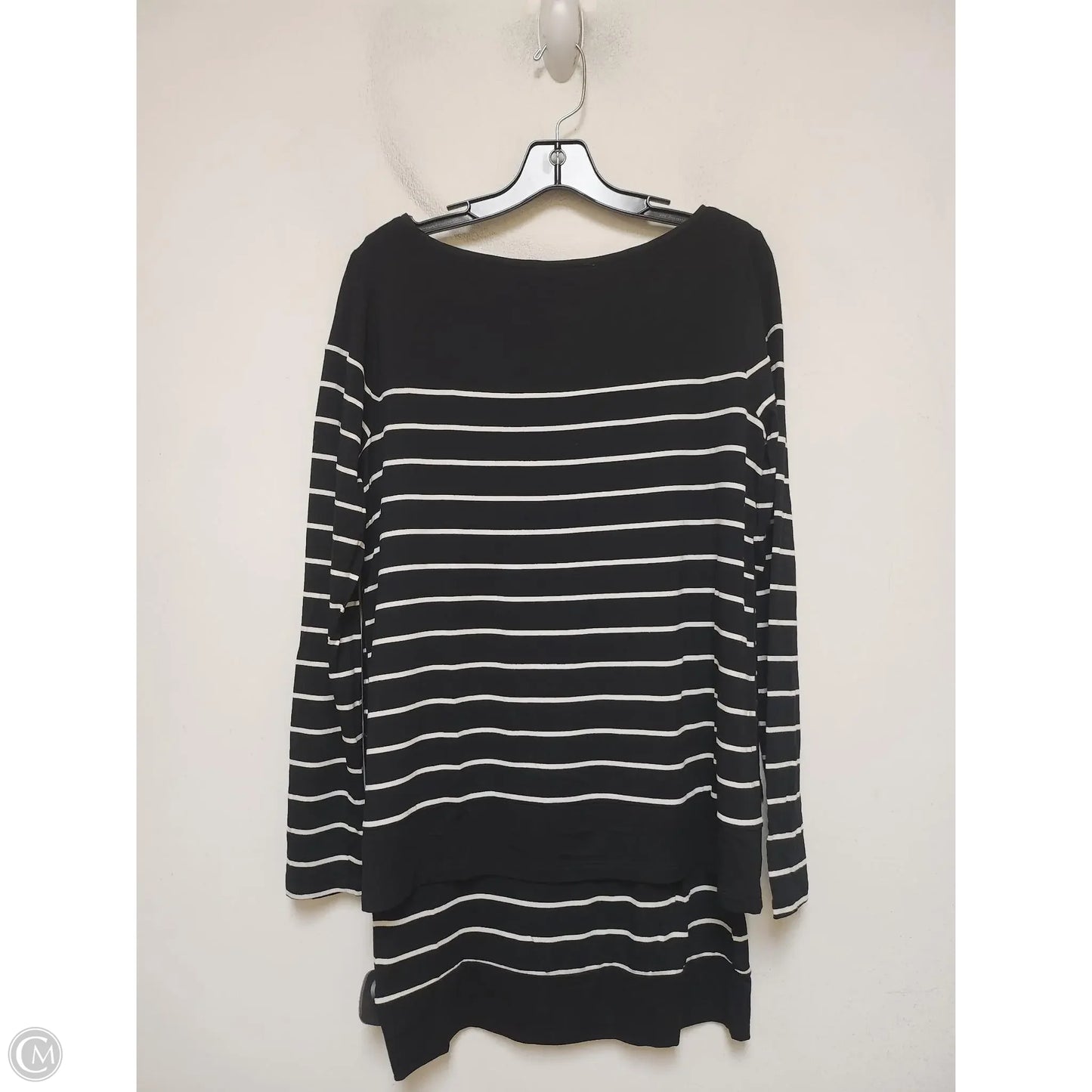 Top Long Sleeve By White House Black Market In Striped Pattern, Size: M