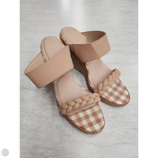 Sandals Heels Wedge By Draper James In Tan, Size: 8.5