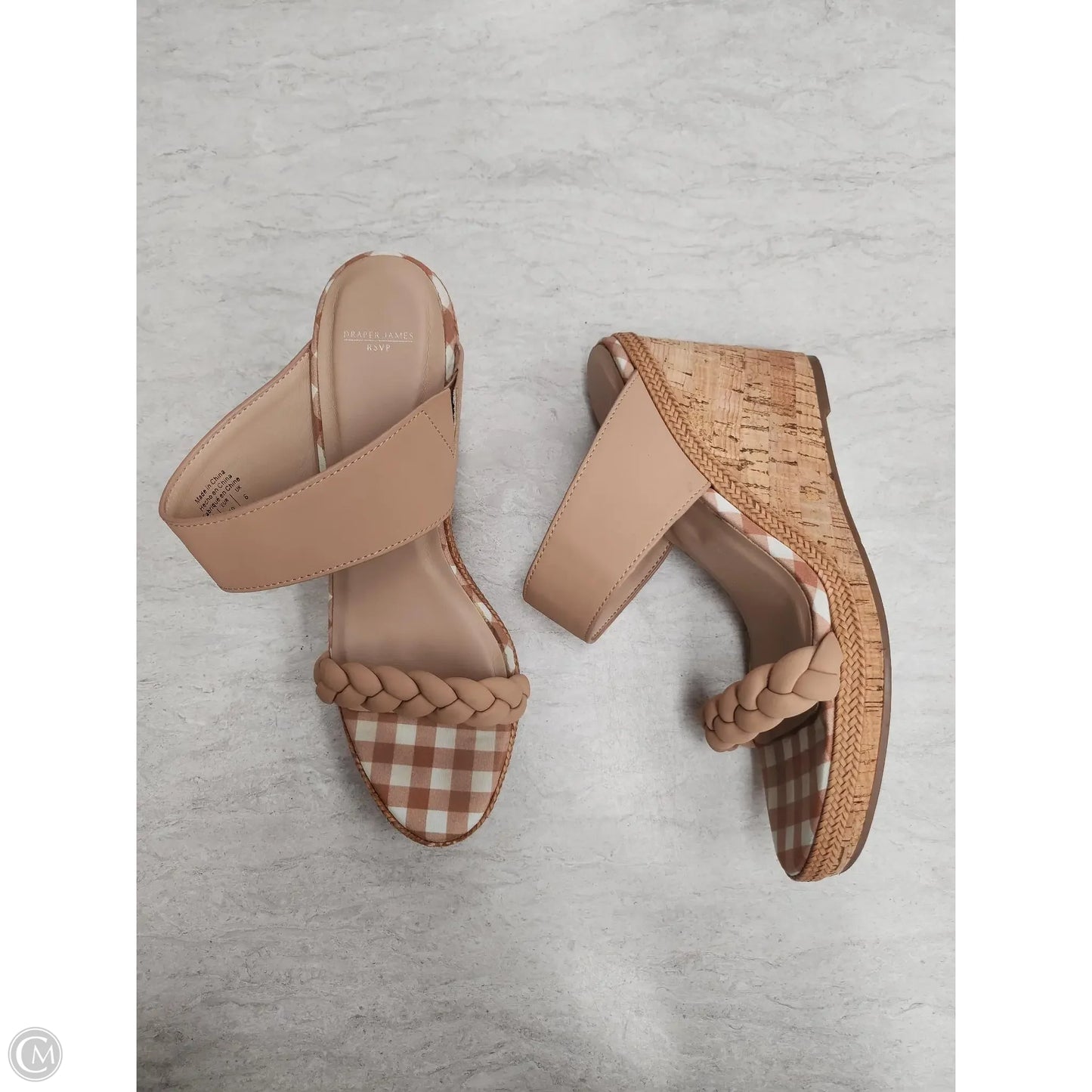 Sandals Heels Wedge By Draper James In Tan, Size: 8.5