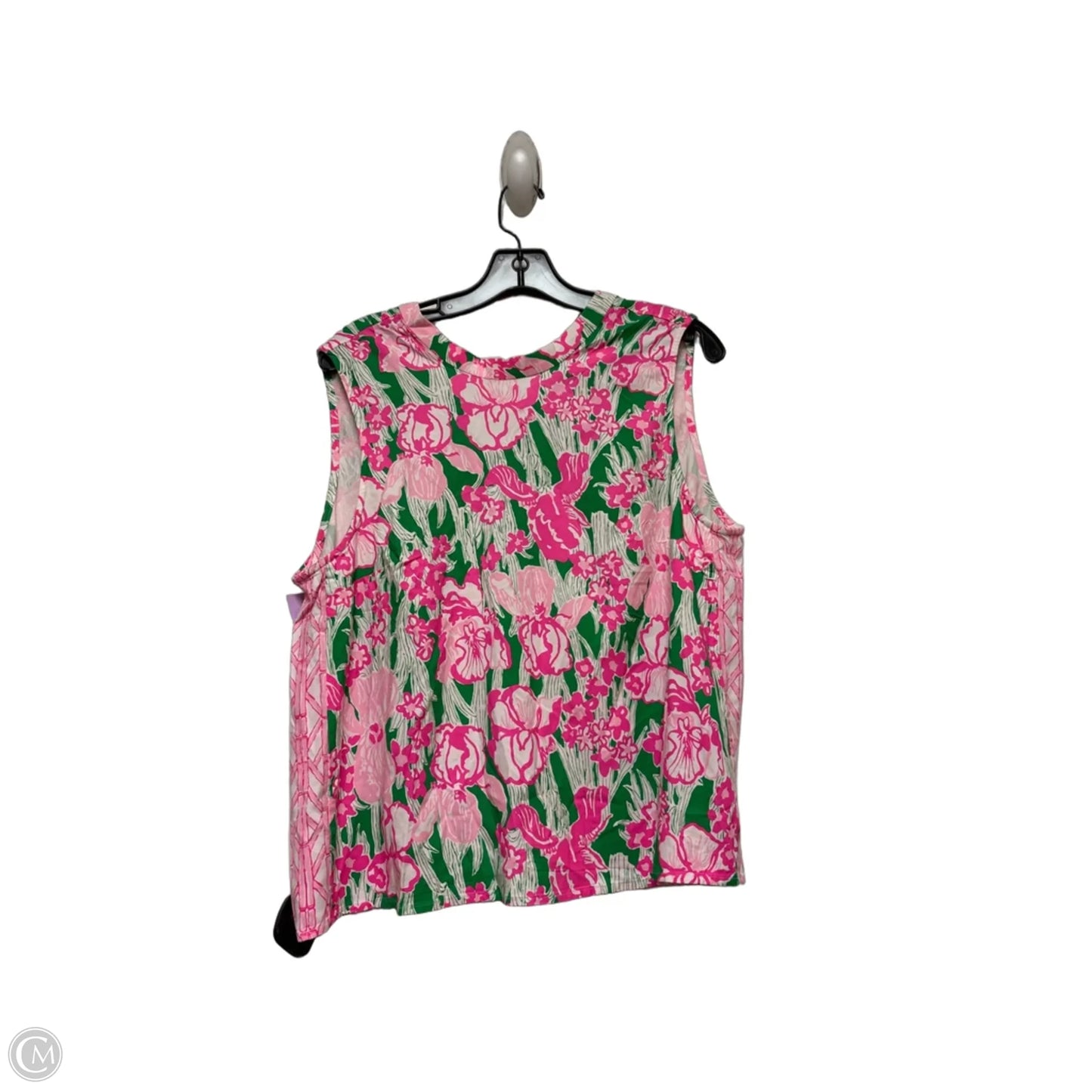 Top Sleeveless Designer By Lilly Pulitzer In Green & Pink, Size: L