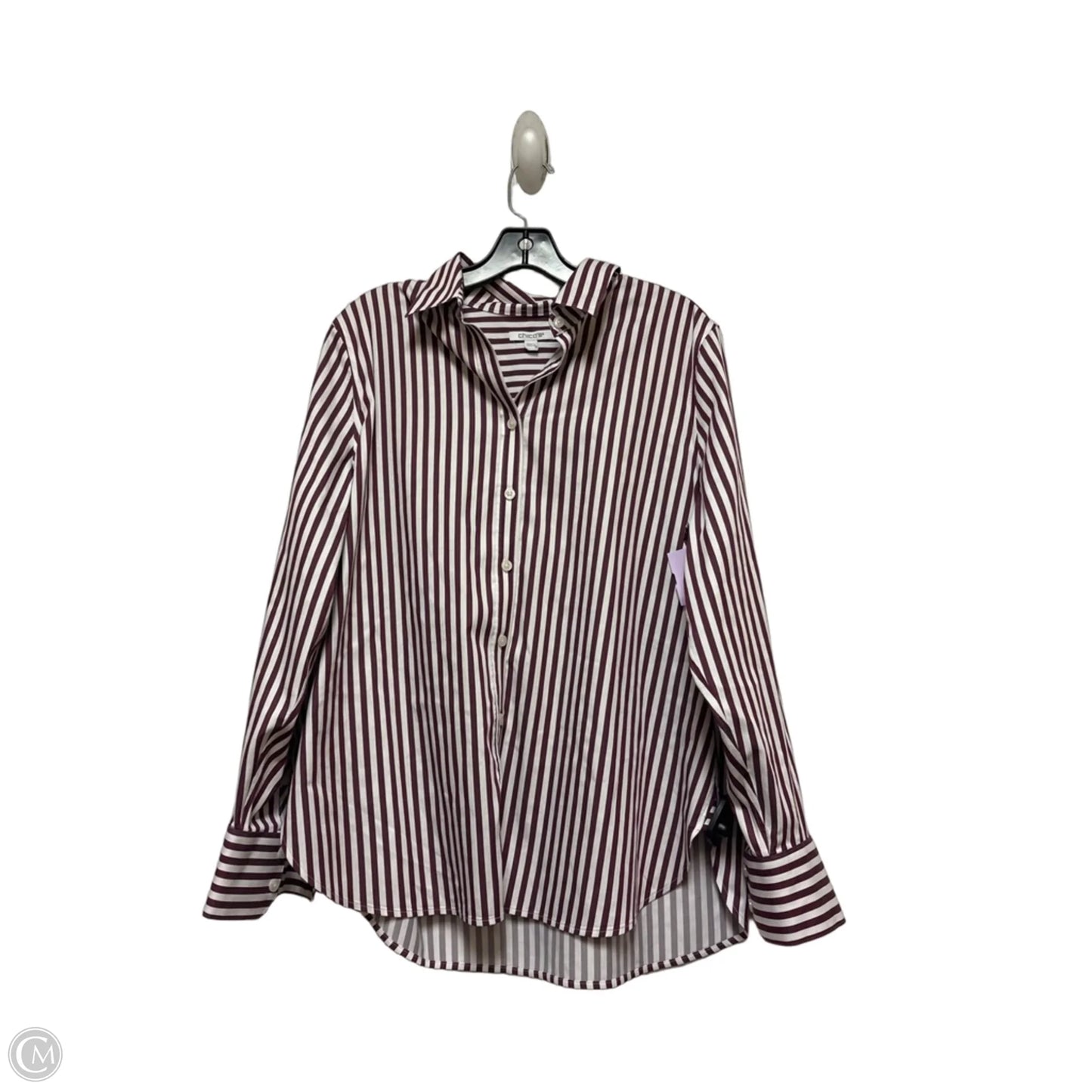 Top Long Sleeve By Chicos In Striped Pattern, Size: L