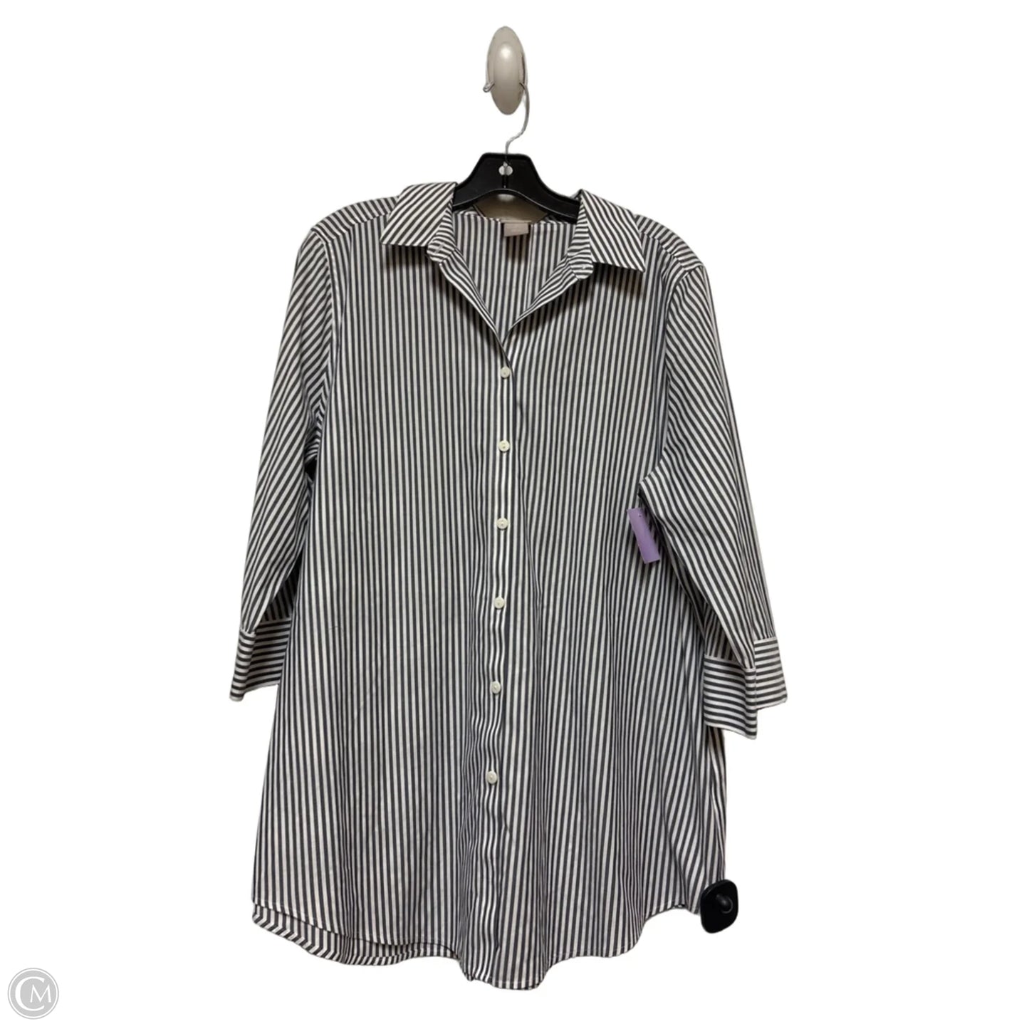 Top Long Sleeve By Chicos In Striped Pattern, Size: L