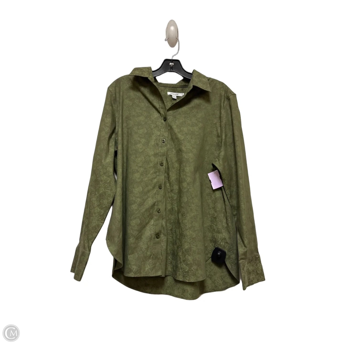 Top Long Sleeve By Chicos In Green, Size: L
