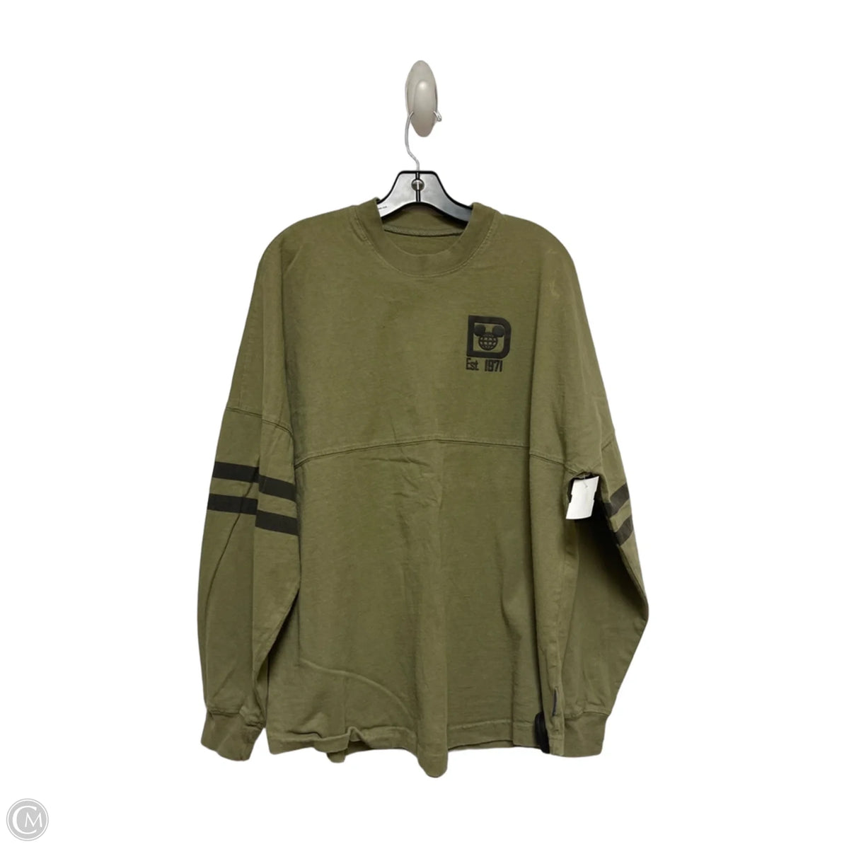 Top Long Sleeve Basic By Disney In Green, Size: L