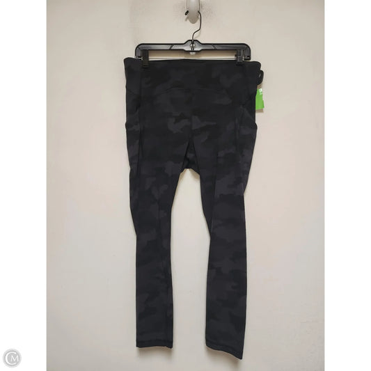 Athletic Capris By Lululemon In Black & Grey, Size: 12