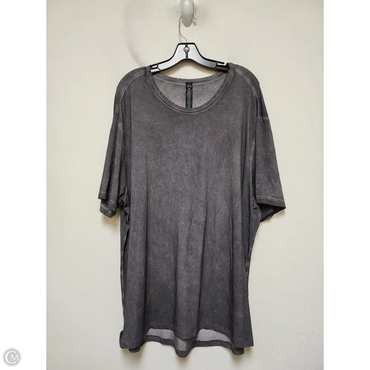 Athletic Top Short Sleeve By Lululemon In Grey, Size: 2x