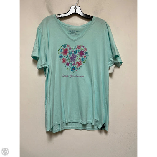 Top Short Sleeve Basic By Life Is Good In Aqua, Size: Xxl