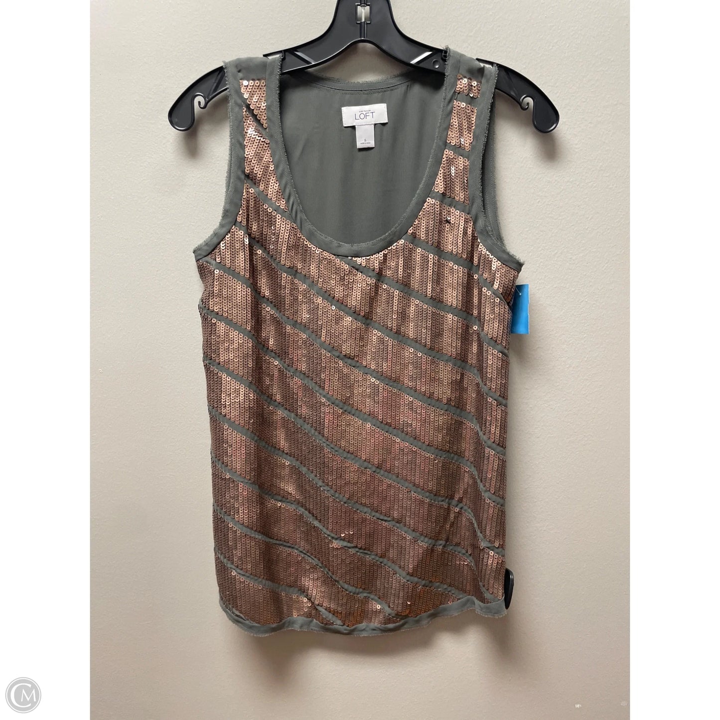 Top Sleeveless By Loft In Grey, Size: S