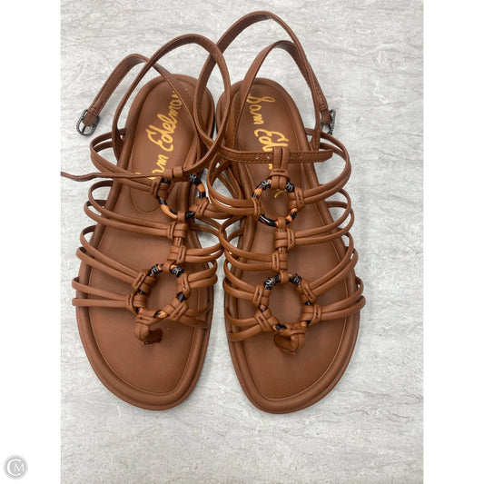 Sandals Flats By Clothes Mentor In Brown, Size: 7