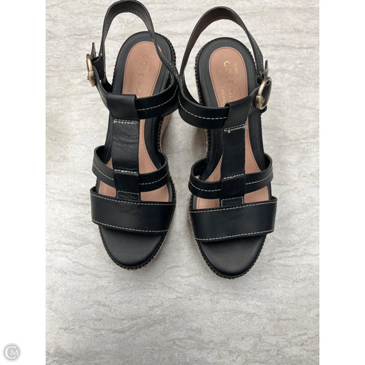 Sandals Heels Wedge By Cole-haan In Black & Tan, Size: 7