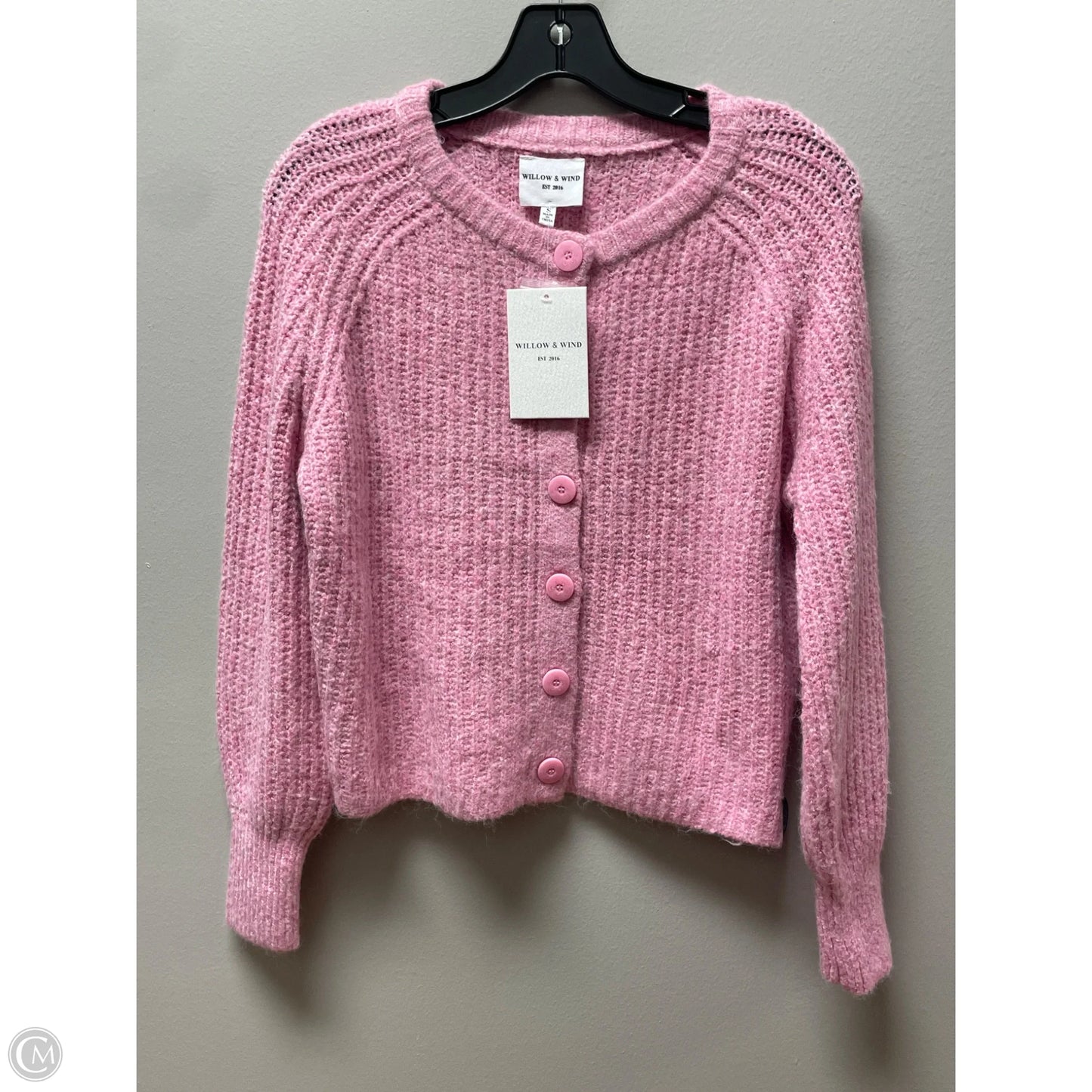 Sweater Cardigan By Clothes Mentor In Pink, Size: S