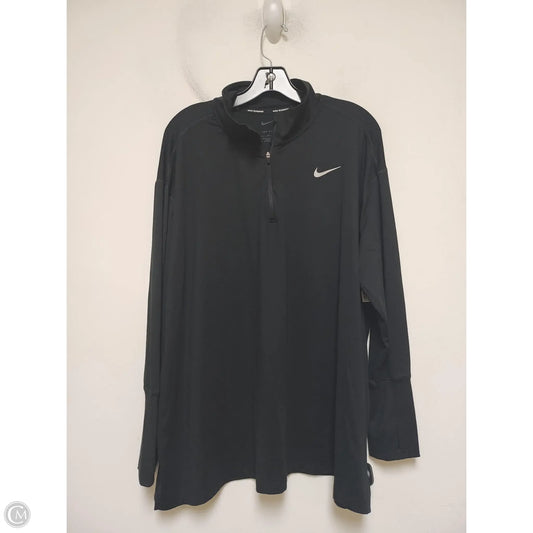 Athletic Top Long Sleeve Collar By Nike Apparel In Black, Size: 2x