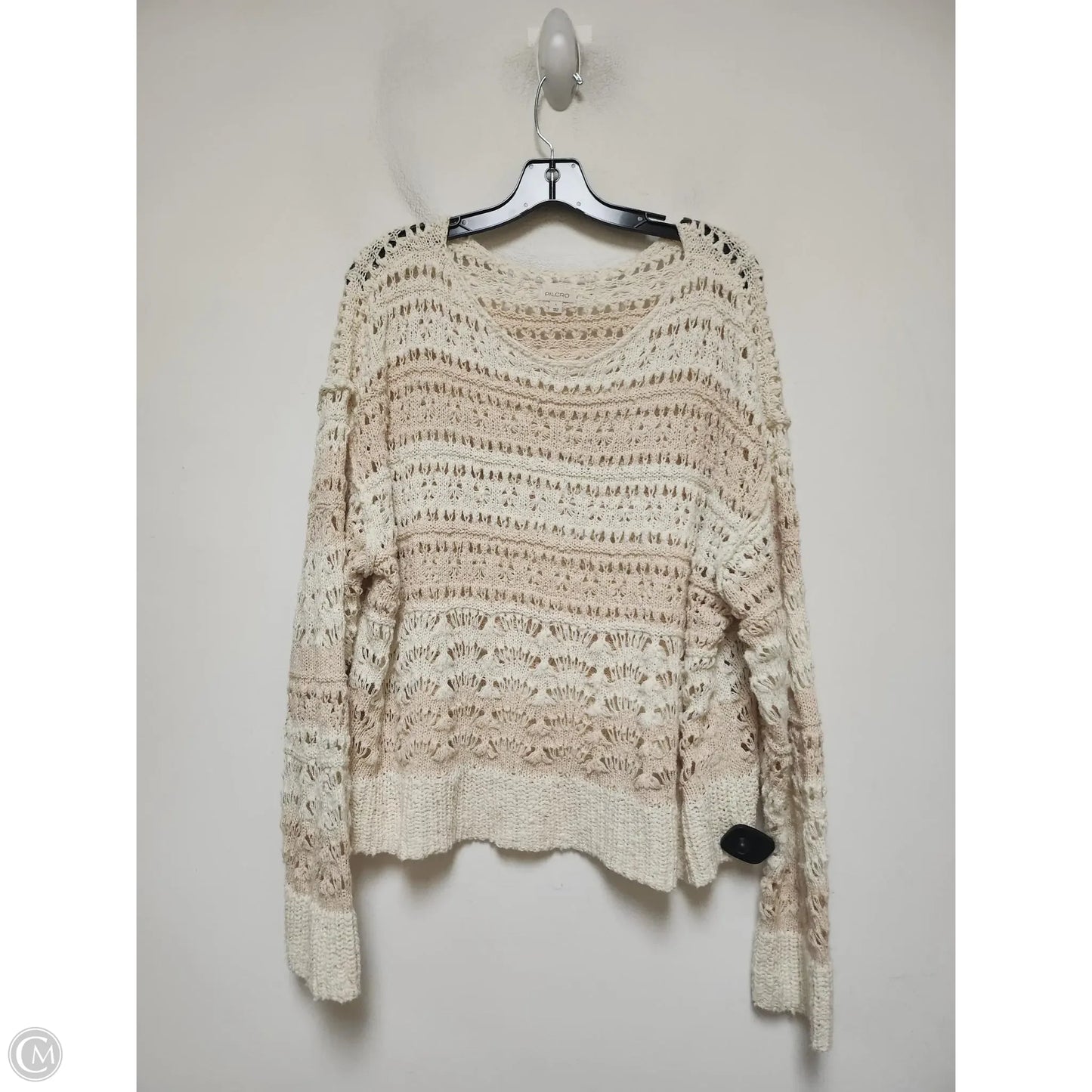 Sweater By Pilcro In Cream & Tan, Size: L