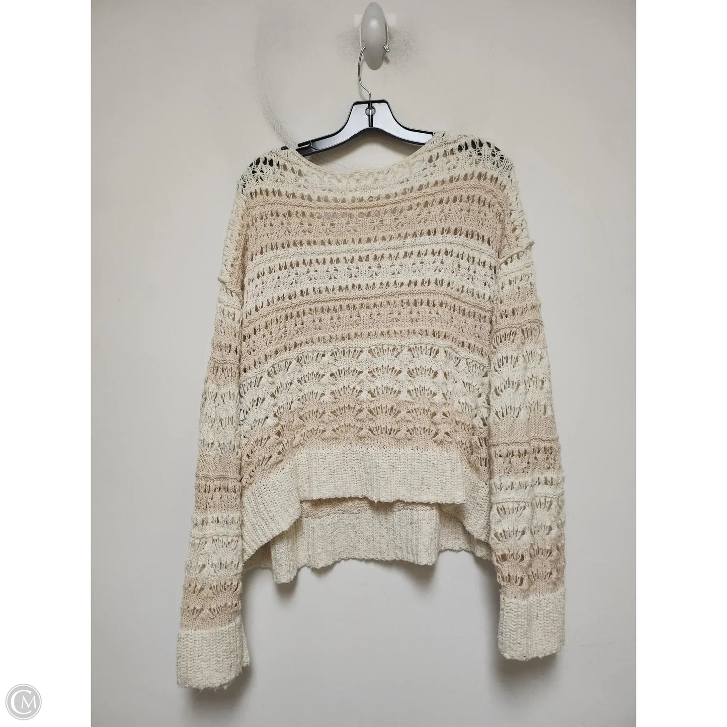 Sweater By Pilcro In Cream & Tan, Size: L