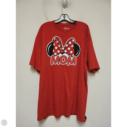 Top Short Sleeve By Walt Disney In Red, Size: 2x