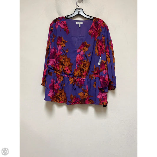 Top Short Sleeve By Sofia By Sofia Vergara In Purple, Size: 3x