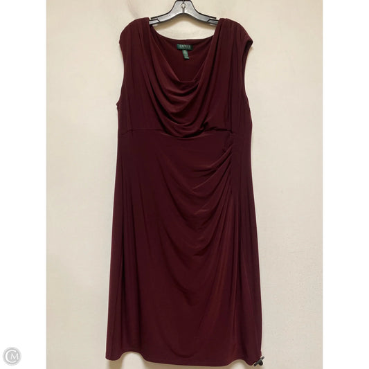 Dress Casual Midi By Lauren By Ralph Lauren In Maroon, Size: 2x
