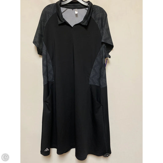 Athletic Dress By Adidas In Black & Grey, Size: 2x