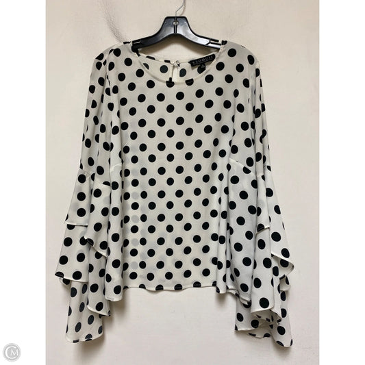 Top Long Sleeve By Eloquii In Polkadot Pattern, Size: 2x