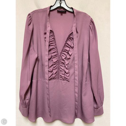 Top Long Sleeve By Eloquii In Purple, Size: 2x