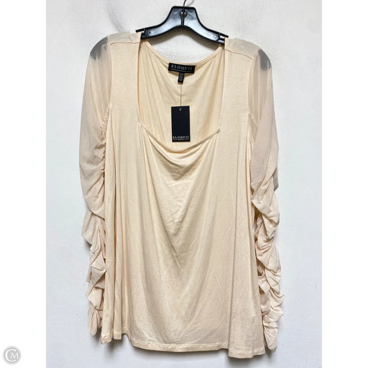 Top Long Sleeve Basic By Eloquii In Tan, Size: 2x
