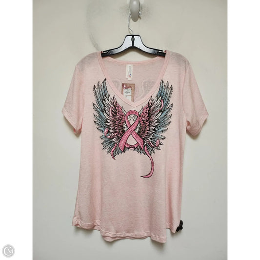 Top Short Sleeve Basic By Clothes Mentor In Pink, Size: Xl
