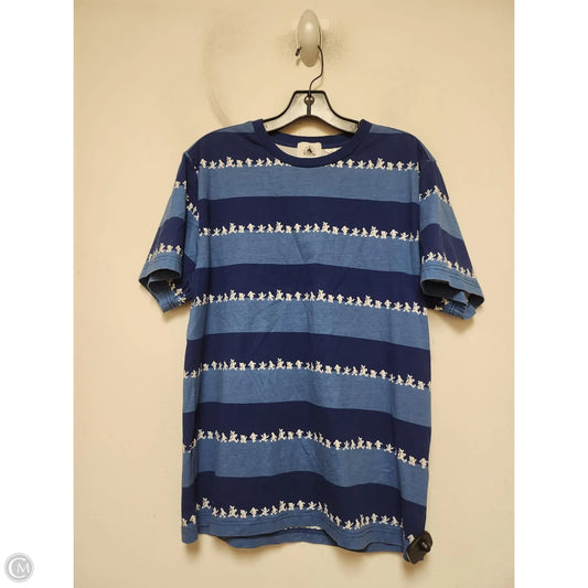 Top Short Sleeve Basic By Walt Disney In Blue & White, Size: M