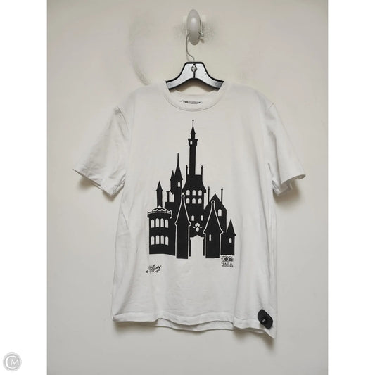 Top Short Sleeve By Walt Disney In Black & White, Size: S